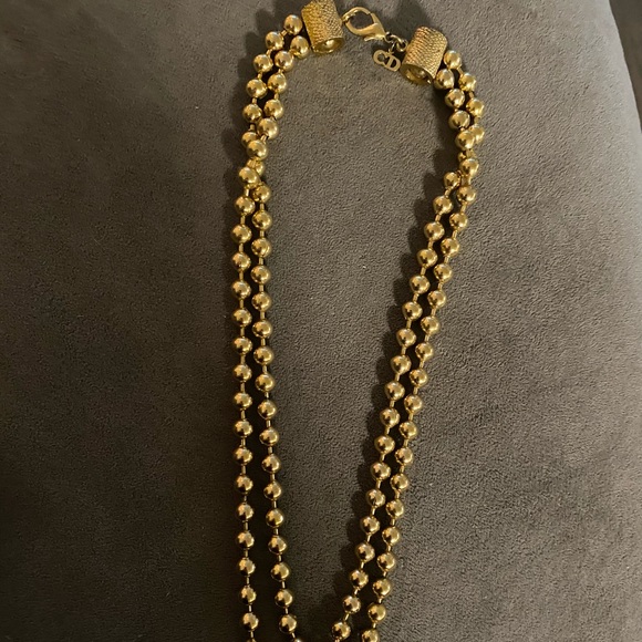 Vintage rare CHR. DIOR 1960 Heavy Gold Tone Necklace - Picture 2 of 6